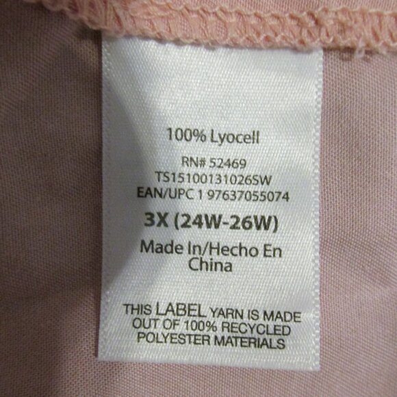 TERRA & SKY WOMEN'S SIZE 3 XL (24 W / 26 W) V - NECK TOP PINK BABYDOLL SS NWT - Picture 7 of 9